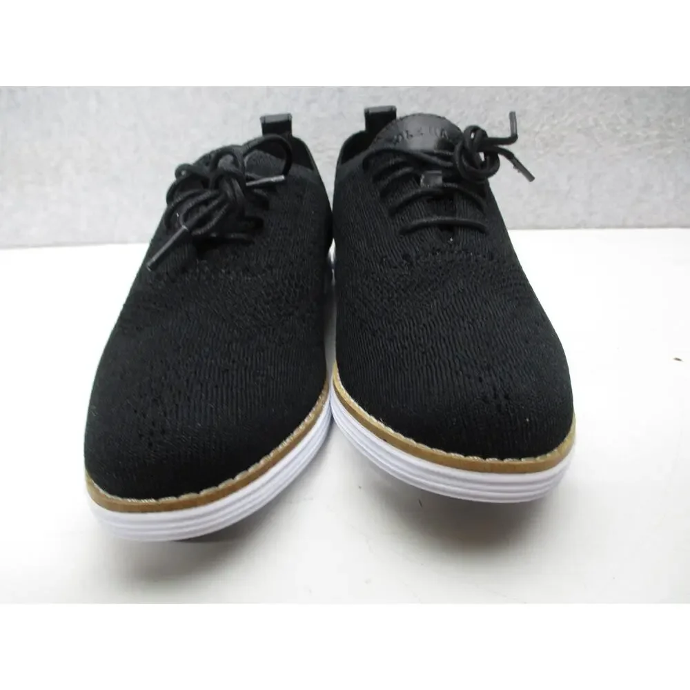 Cole Haan Womens Sz 9 B Black OG Grand Stitchlite Wingtip Oxford Knit Shoes